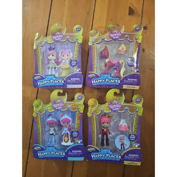 Shopkins Other - 4 Shopkins Royal Trends Queen Beehive, Rowen Ruby, Princess Armanda, Royal Ruby